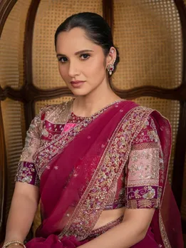 Sania Mirza Wearing Saree, sania mirza, sania mirza saree look 2024,