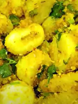 shakkariya bataka shak, shakkariya bataka farali shak recipe
