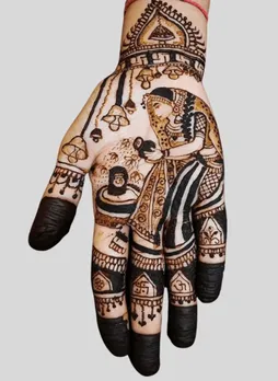 આધ્યાત્મિક મહેંદી ડિઝાઇન, divine mehndi patterns, devotional mehndi art,