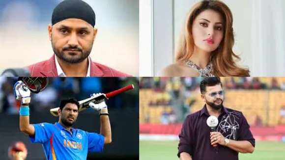 Harbhajan Singh, Suresh Raina, Urvashi Rautela, yuvraj singh