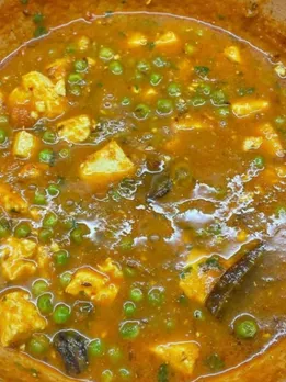 matar paneer recipe, matar paneer