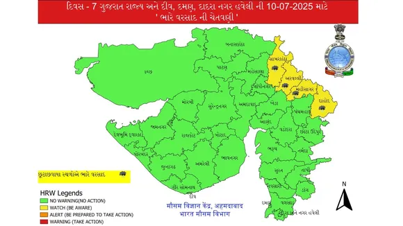 where will it rain heavily in Gujarat