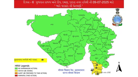 where will it rain in Gujarat