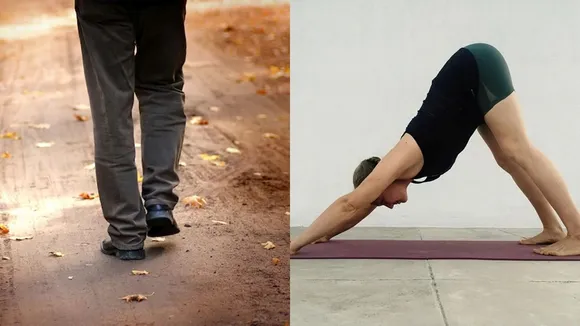 walking, yoga