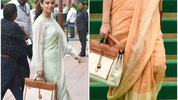 Kangana Ranaut luxury bag, Kangana Ranaut Parliament look