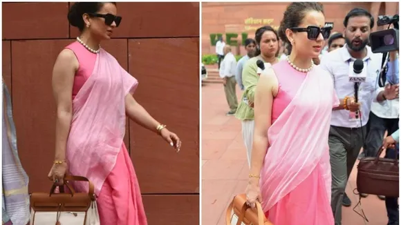 Kangana Ranaut luxury bag, Kangana Ranaut Parliament look
