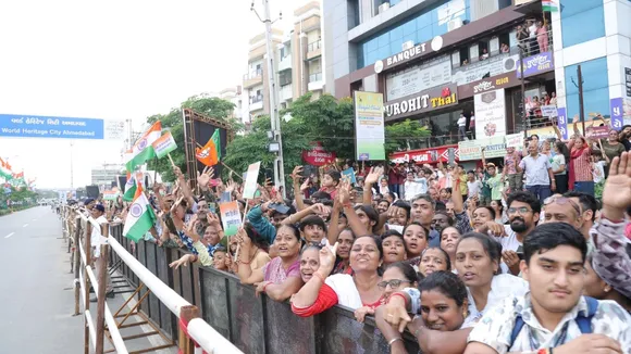 PM Narendra Modi Ahmedabad Road Show, PM Modi Gujarat Visit
