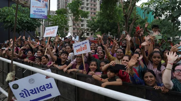 PM Narendra Modi Ahmedabad Road Show, PM Modi Gujarat Visit
