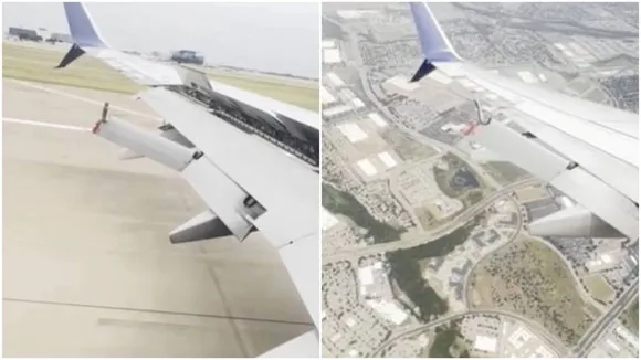 delta airlines flight, broken wing,