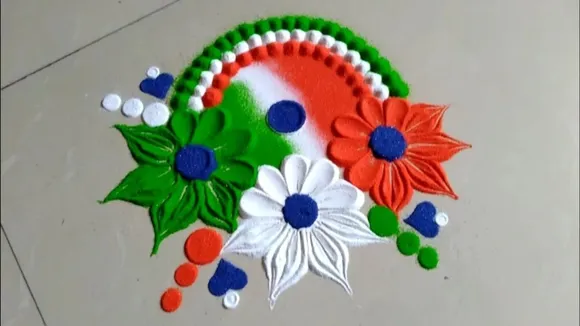 સ્વતંત્રતા દિવસ રંગોળી, Independence Day rangoli