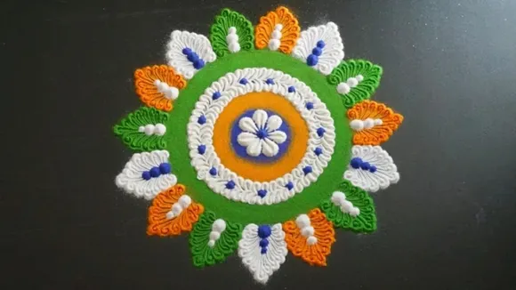 સ્વતંત્રતા દિવસ રંગોળી, Independence Day rangoli