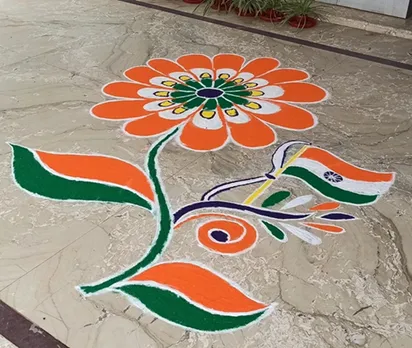 સ્વતંત્રતા દિવસ રંગોળી, Independence Day rangoli