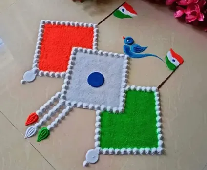 સ્વતંત્રતા દિવસ રંગોળી, Independence Day rangoli