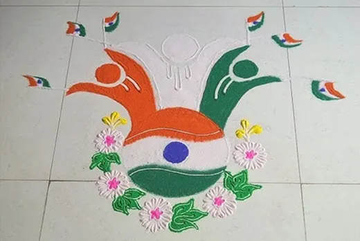 સ્વતંત્રતા દિવસ રંગોળી, Independence Day rangoli
