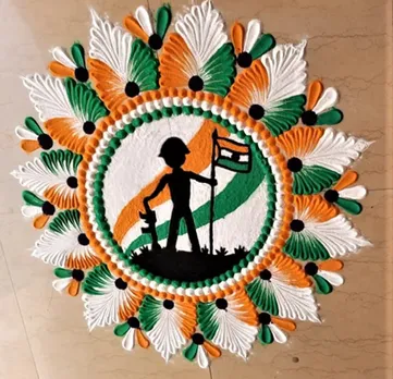 સ્વતંત્રતા દિવસ રંગોળી, Independence Day rangoli
