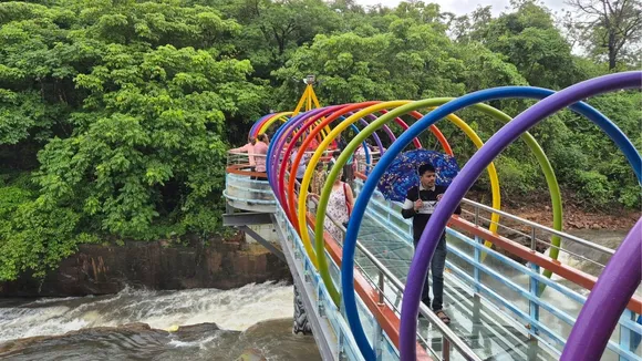 Maharashtra napnes waterfall glass bridg