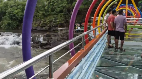 Maharashtra napnes waterfall glass bridg