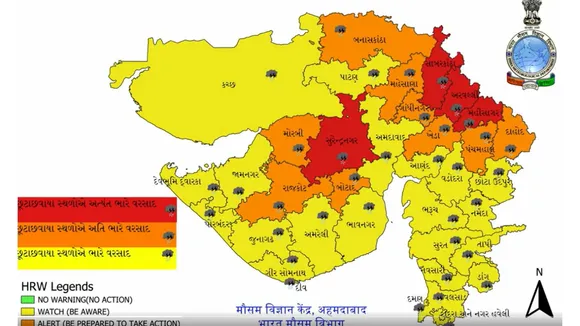 Red alert for rain in Gujarat