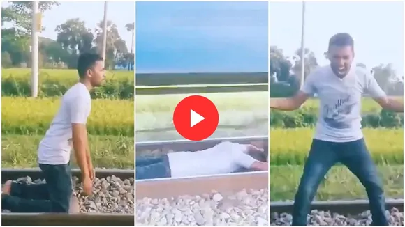 Train stunt viral video