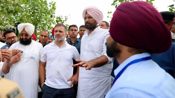 rahul gandhi visited flood affected districts in Punjab