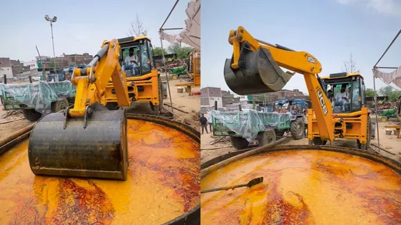 JCB, viral video, cooking with JCB,