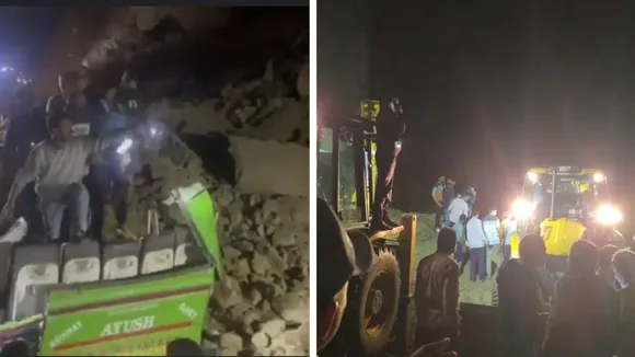 landslide hits bus in himachal pradesh