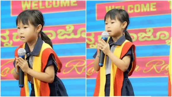 Konatsu Hasegawa gives speech in Kannada