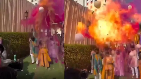 hydrogen balloon blast Viral Video