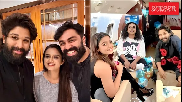 Pearle Maaney edit with Allu Arjun and Rashmika