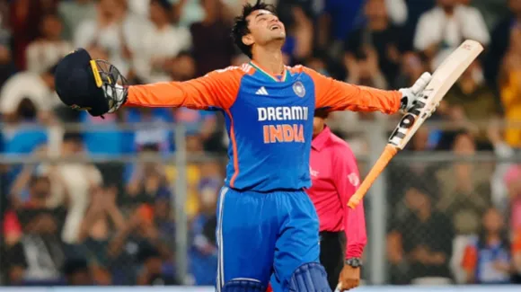 abhishek sharma scored century against englan