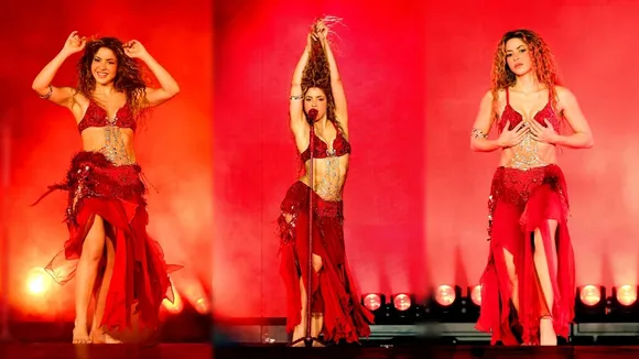 Pop Singer Shakira Red Look By Indian Designer Anamika Khanna For World Tour