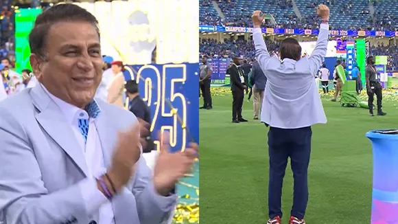 Sunil Gavaskar celebrates India’s Champions Trophy win