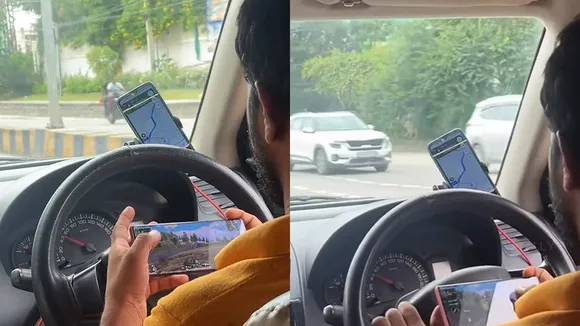 Driver caught playing PUBG