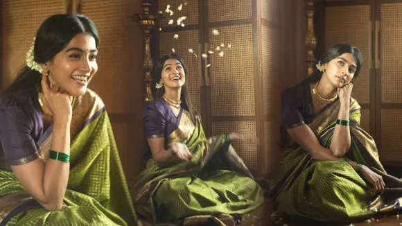 Pooja Hedge Vintage Saree Look