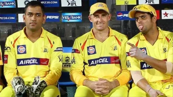 MS Dhoni, Hussy, Suresh Raina