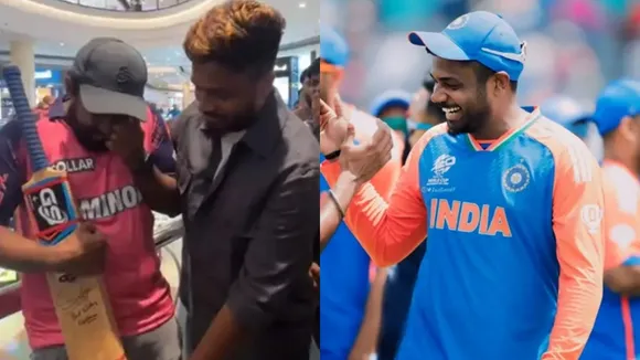 Sanju Samson with a fan