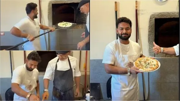 Rishabh Pant baking pizza