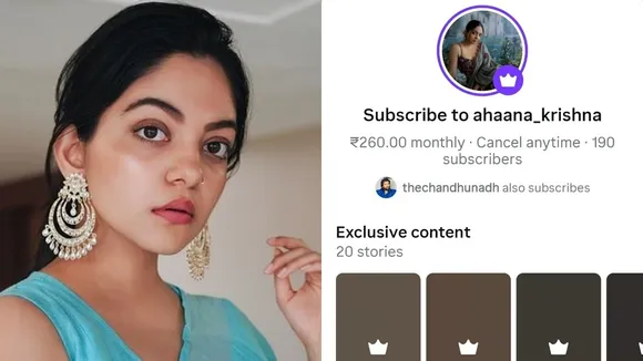 Ahaana Krishna Instagram Subcribtion fi