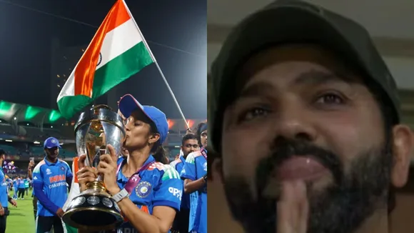 India Women Cricket Team and Rohit Sharma