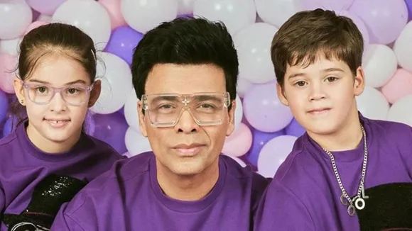 Karan Johar with his kids Roohi and Yash