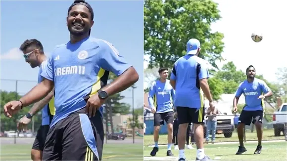 Sanju Samson | playing football | Indian Cricket Team