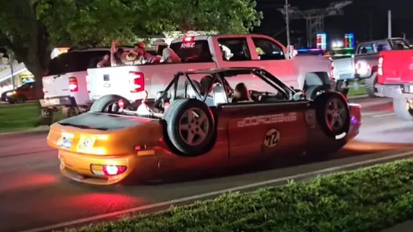 Upside down Car