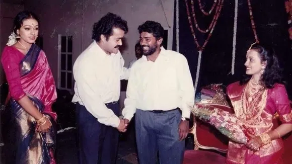 Mohanlal Sobhana at Santhosh Shivan wedding