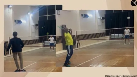 Badminton with broom