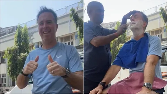 Michael Vaughan, barber, Mumbai streets, viral video