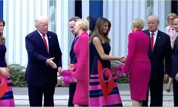 ട്രംപിനെ ട്രോളി പോളിഷ് പ്രഥമ വനിത; ഹസ്തദാനം തട്ടിയെടുത്ത് മെലാനിയ