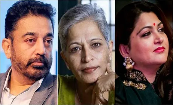 ഗൗരി ലങ്കേഷിന്‍റെ കൊലപാതകത്തെ അപലപിച്ച് കമല്‍ ഹാസനും ഖുശ്ബുവും