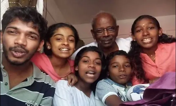 പേരക്കുട്ടികൾക്കൊപ്പം പാട്ടുപാടി മണിയാശാന്റെ ഓണാശംസകൾ