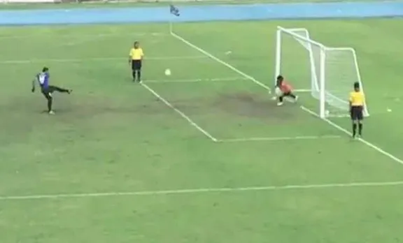 ബനാന കിക്കിനെ നാണിപ്പിച്ച് വല തുളയ്ക്കാതെ ഞെട്ടിച്ച ഗോള്‍!