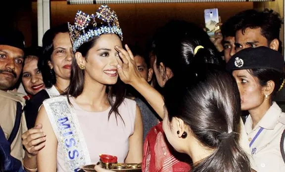 manushi chillar reached in india